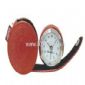 Round leather travel clock small picture