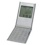 Calculatrice, horloge du monde images