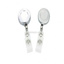Metal stick logo Retractable ID Badge Reels holder with reinforced PVC strap images