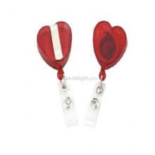 Adjustable Red Heart shape ABS Retractable ID Badge Reels holder images