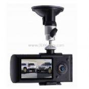 2,7 pouces LCD Wide Angle double caméras DVR voiture G-capteur boîte noire de voiture avec GPS-Logger images