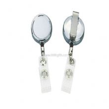 reinforced PVC strap Metal and Chrome steel Retractable ID Badge Reels holder images