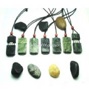 Customized USB flash drive in real jade stone material with logo attached string images