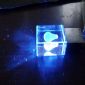 Laser 3D logotipo cristal customzied usb flash drive com luz led small picture