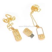 Diamond usb flash drive in necklace shape images