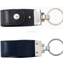 Brown/black leather usb flash memory disk with keyring images