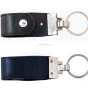 Brown/black leather usb flash memory disk with keyring images
