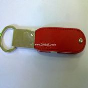Leather USB Flash Disk drive with keyring images