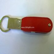 Unidade de disco Flash USB de couro com chaveiro images