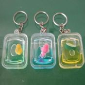 Liquid keychain with floater images