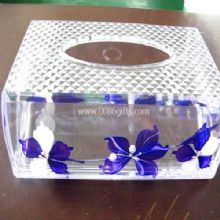 Liquid tissue box with floater images