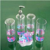 Liquid bath set with floater images