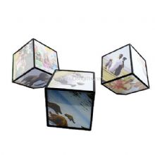 Rotating photo frame cube images