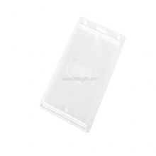 Clear rigid AS portrait model ID card, Conference Name Badge Holders with thumb hole images