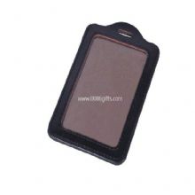 Fake Leather school, company, Conference Name Badge Holders wallet with clear vinyl front images