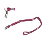 Rojo poliéster tubular promocional flip clip superior cordón de titular de tarjeta de identificación images