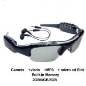 Lunettes de soleil DVR caméra avec MP3 images