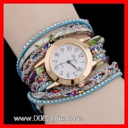 Crystal Leather Band Watch
