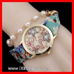 Pearl Watch with Fabric Band