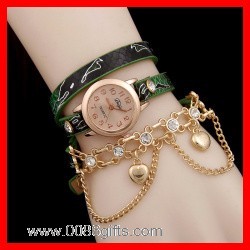 Leder Wrap Armband-Uhr