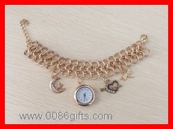 DIY Charm Lady Watch with Gold Chain 