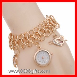 DIY Charm Lady Watch with Gold Chain 