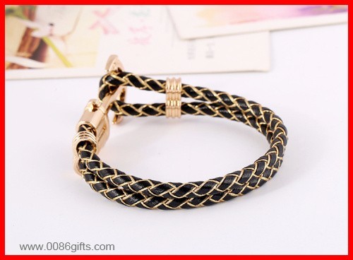 Brown Leather Braided Bracelet