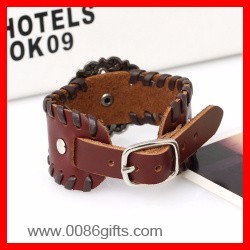 Mens Leather Wristband