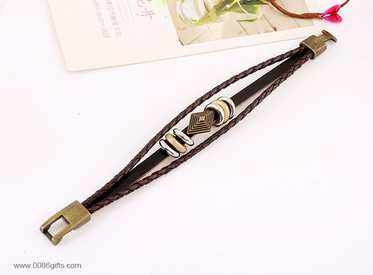 Vintage Leather Bracelet Charm