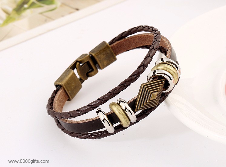 Vintage Leather Bracelet Charm