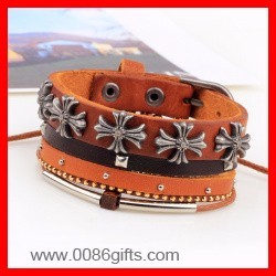 Vintage Cross Bracelet with Belt's Buckle 