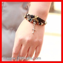 Classic Alloy Charm Cross Bracelet