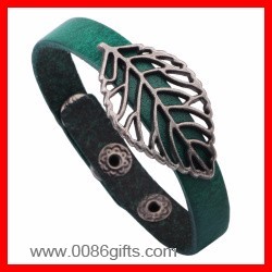 Leder Armband Mit Verlassen Charme