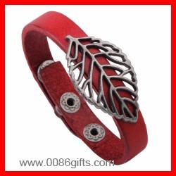 Leder Armband Mit Verlassen Charme