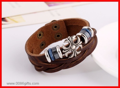  Cuero Trenzado Pulsera Brazalete 