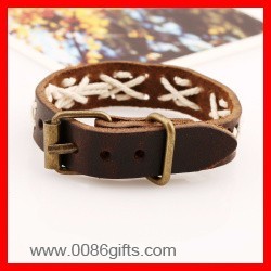 Algodón Trenzado Cuero Pulsera Cuerda