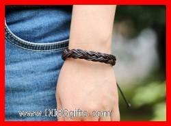 Leather and Wax Cord Braided Bracelet