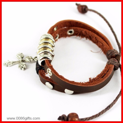 Bracelet with Cow Leather Cord and CCB beads