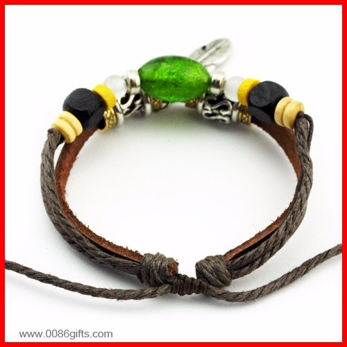 Bracelet with Green Glass Bead 