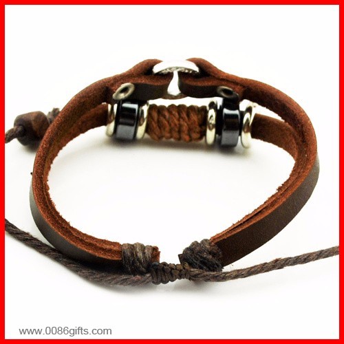 Pulsera de Cordón de Cuero Marrón