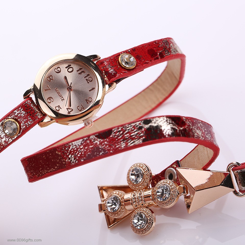 3 lap long strap women watch