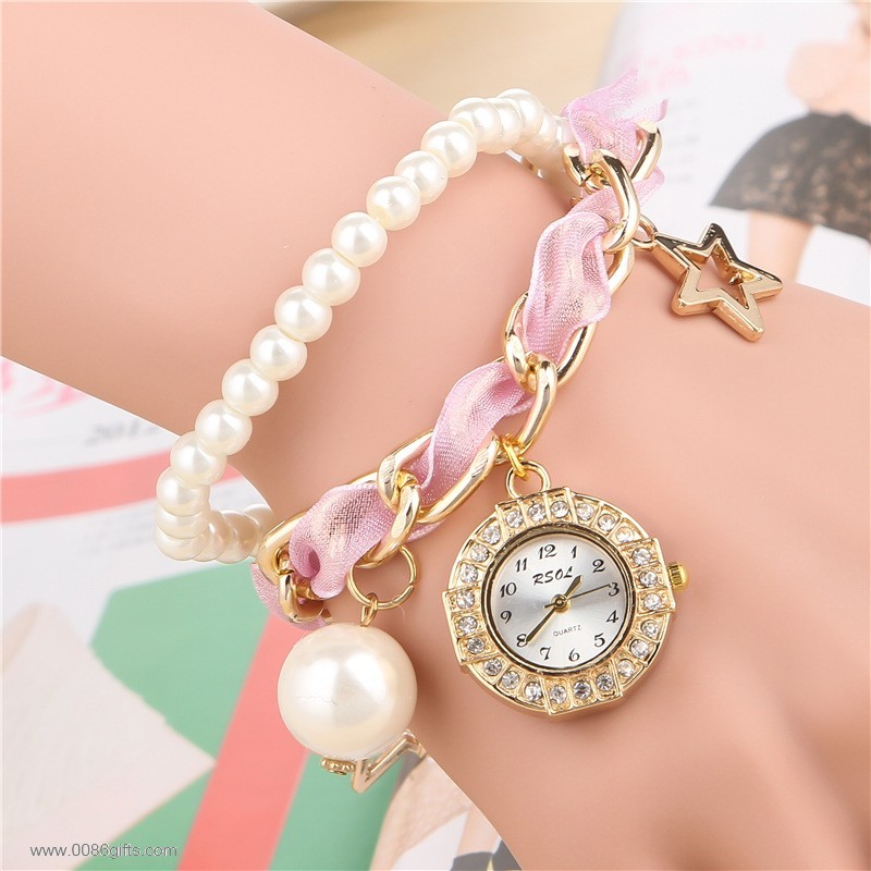 Pearl-Schmuck-Armband-Uhr