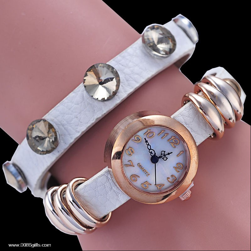 Leder armbanduhr