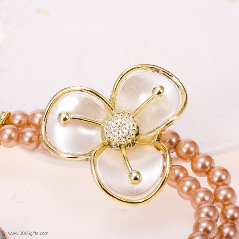 pearl with diamonds bowknot bracelet watch