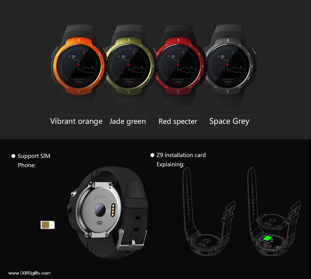3 G smartwatch dengan pada cell touchscreen