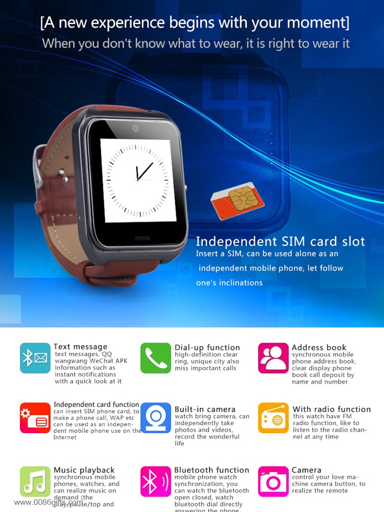 smart phone watch with 1.3MP HD camera