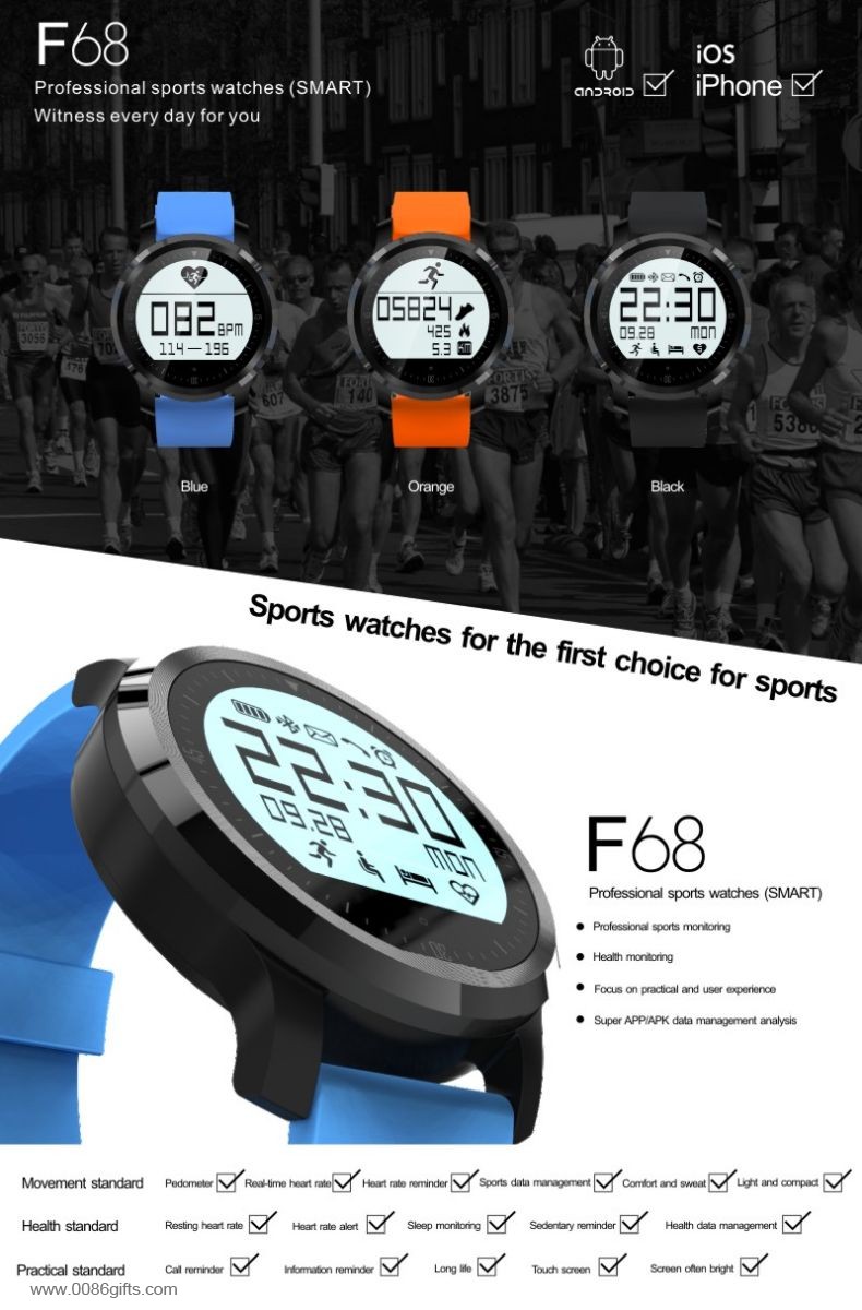 Bluetooth 4.0-s verziójának sportwatch