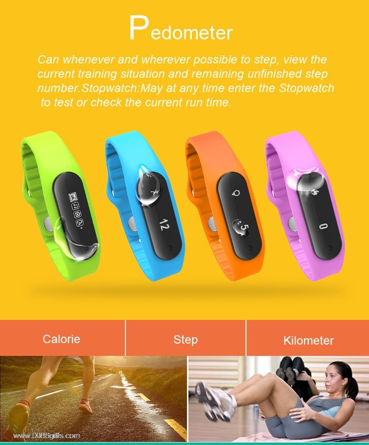 0.69 inch OLED display 3-axis G-sensor BT 4.0 health wristband