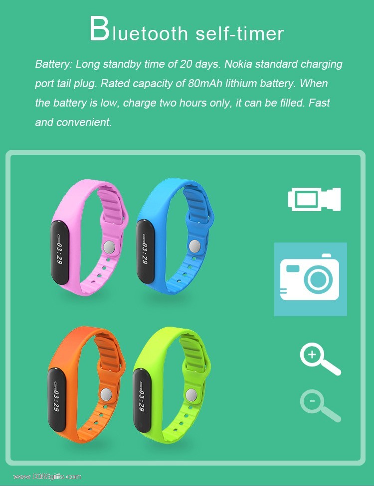 0.69 inch OLED display 3-axis G-sensor BT 4.0 health wristband