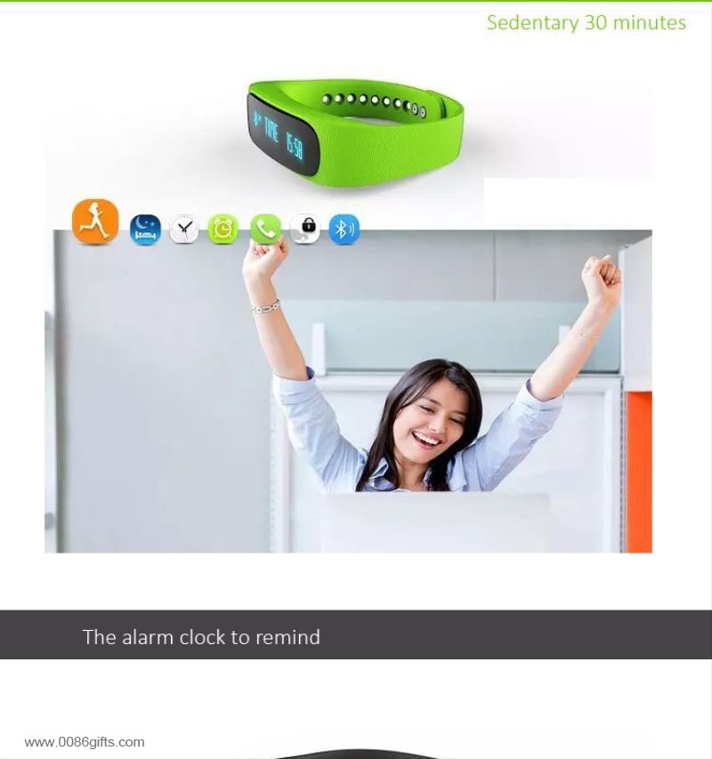 0.84inch OLED time display bluetooth 4.0 remote camera health bracelet